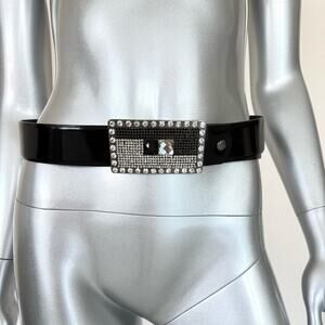 Women black belt with rhinestones size 35/95